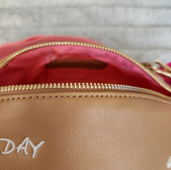 Betsey Johnson Brown and Pink Football Crossbody Bag NWT - Picture 10 of 15